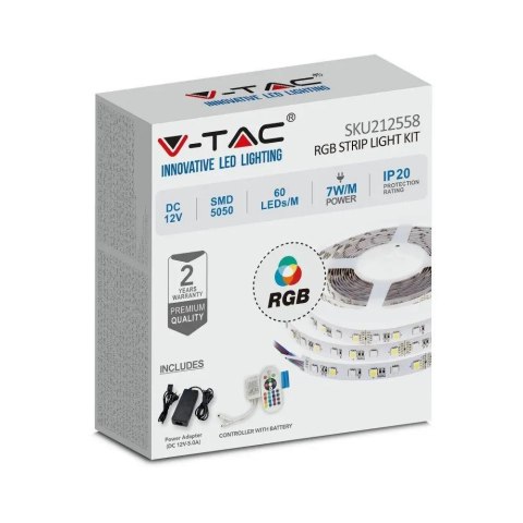 Zestaw LED V-TAC RGB Zasilacz Pilot Sterownik VT-5050 60 IP20-RGB Set RGB 1000lm