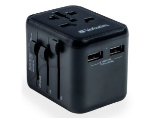 ADAPTER ZASILANIA UNIWERSALNY 100-250V EU, USA, JAPONIA, AUSTRALIA, UK + 2X USB VERBATIM UTA-01