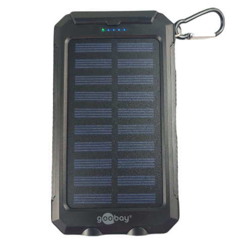 Goobay Power Bank solarny 8000mAh 2x USB + mocna latarka