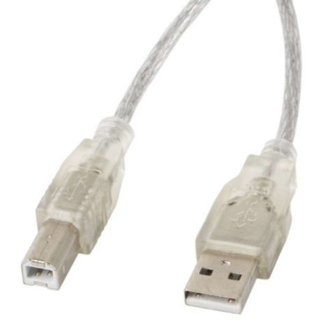 Lanberg Przewód USB 2.0 wtyk typ A - wtyk typ B do drukarki transparentny 5m