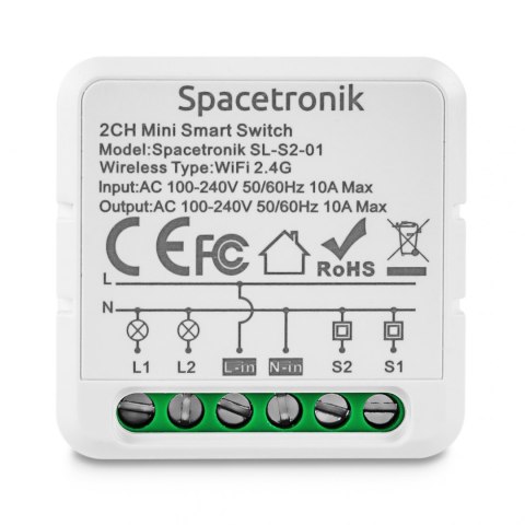 Mini Switch włącznik elektryczny SMART WiFI Tuya 4 SPACETRONIK