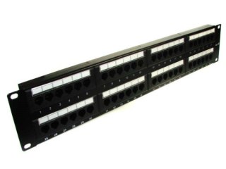 Patch panel 48-port UTP6 2U 19" złącza dual block-