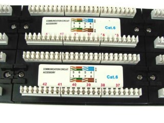 Patch panel 48-port UTP6 2U 19" złącza dual block-