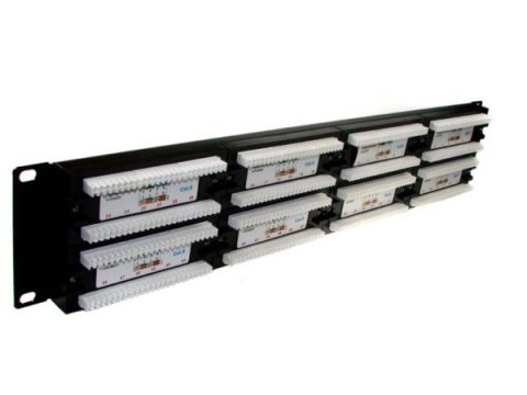 Patch panel 48-port UTP6 2U 19" złącza dual block- Patch panel 48-port UTP6 2U 19" złącza dual block-
