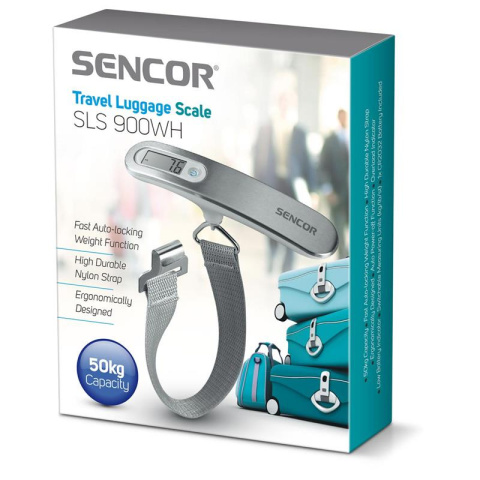 Sencor SLS900WH Podróżna waga bagażowa srebrna do 50kg Sencor SLS900WH Podróżna waga bagażowa srebrna do 50kg