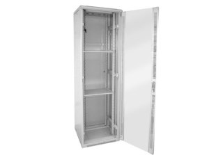 Szafa 19" stojąca 42U 600x600 BETA RAL7035 szkło