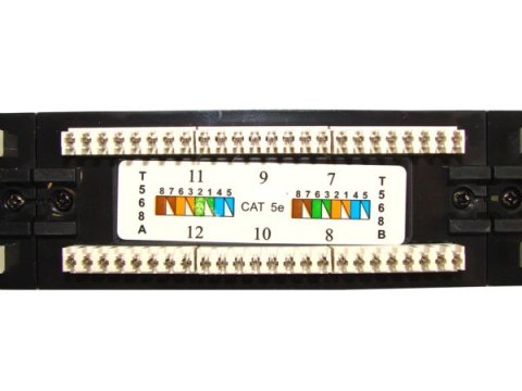 Patch panel 24-port UTP5e 1U 19" bez półki Patch panel 24-port UTP5e 1U 19" bez półki