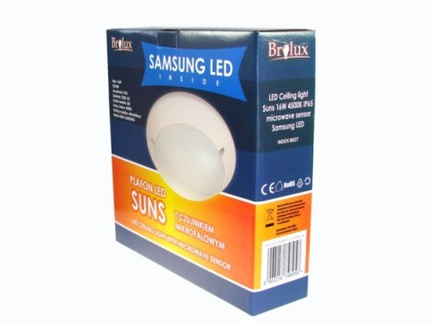 Plafon led Suns 16W 4000K IP65 czujnik MW Samsung