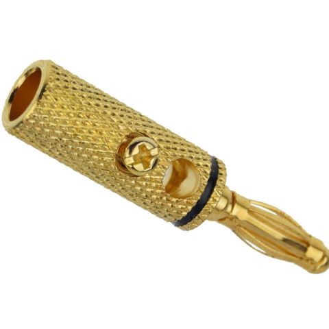 Wtyk bananowy złoty czarny SS2-2136 Wtyk bananowy złoty czarny SS2-2136