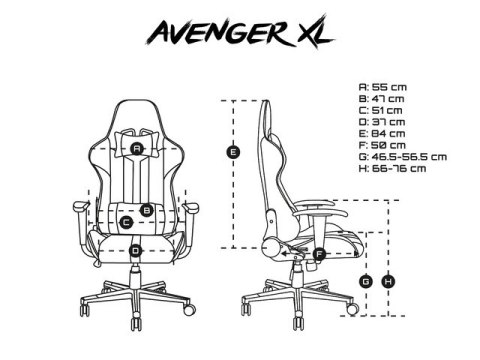 FOTEL GAMINGOWY FURY AVENGER XL CZARNO-BIAŁY