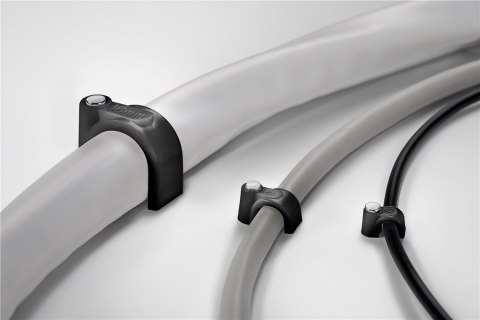 Flop uchwyt kabla okrągły CZARNY Goobay 100x 5mm