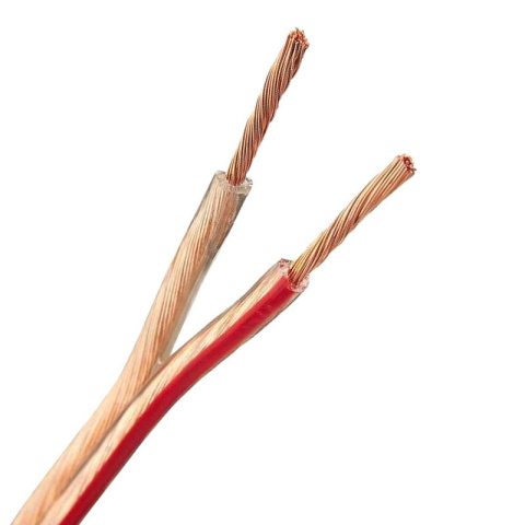 Przewód kabel głośnikowy 2x0,75mm2 CCA przezroczysty Przewód kabel głośnikowy 2x0,75mm2 CCA przezroczysty