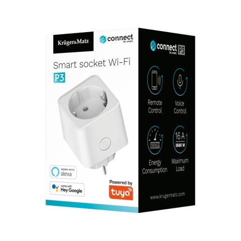 Kruger&Matz Connect P3 Gniazdo inteligentne WiFi Tuya