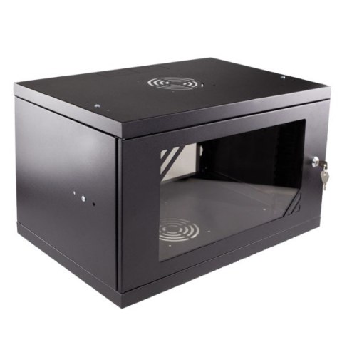 Szafa rack 19" 6U wisząca 525x350 RAL9004 drzwi s Szafa rack 19" 6U wisząca 525x350 RAL9004 drzwi s