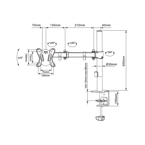 Uchwyt do monitora UDT-C012 13-27" Uchwyt do monitora UDT-C012 13-27"