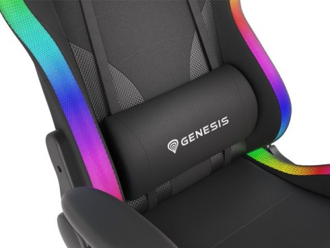 FOTEL GAMINGOWY GENESIS TRIT 600 RGB PODŚWIETLENIE CZARNY