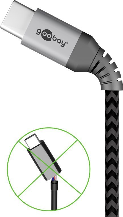 Kabel USB-C 2.0 480 Mb/s Goobay KĄTOWY TEXTIL 0.5m Kabel USB-C 2.0 480 Mb/s Goobay KĄTOWY TEXTIL 0.5m