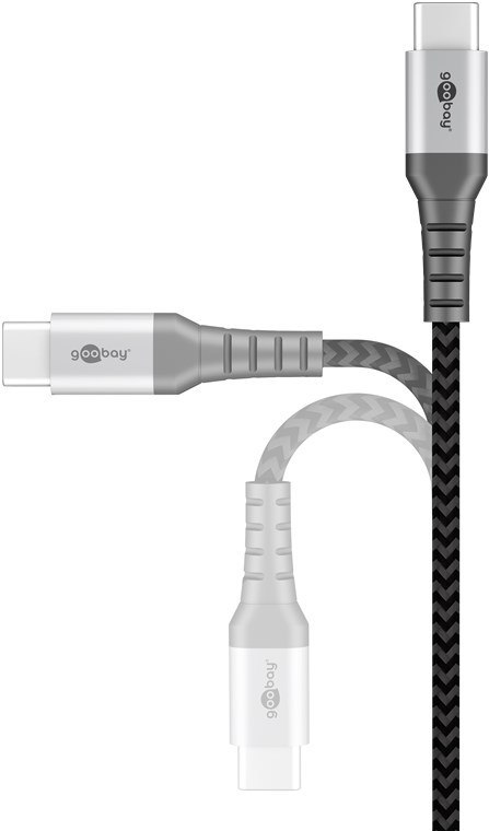 Kabel USB-C - USB-A 2.0 Goobay KĄTOWY TEXTIL 1m Kabel USB-C - USB-A 2.0 Goobay KĄTOWY TEXTIL 1m