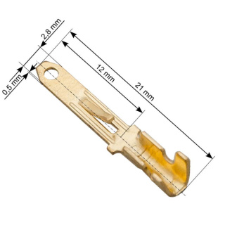 Konektor nieizolowany męski płaski 2,8mm z zaczepem