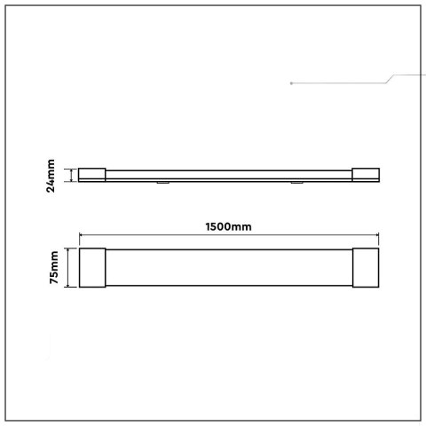 Oprawa V-TAC 38W LED Liniowa Natynkowa 150CM 155Lm/W VT-8338 6500K 5900lm 5 Lat Gwarancji