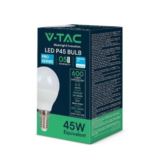 Żarówka LED V-TAC SAMSUNG CHIP 6,5W E14 Kulka P45 VT-270 6500K 600lm 5 Lat Gwarancji