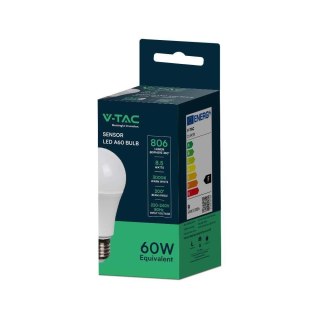 Żarówka LED V-TAC 8,5W E27 A60 Czujnik Zmierzchu VT-2016 3000K 806lm