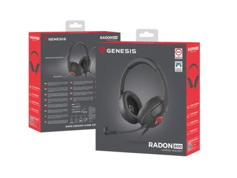 SŁUCHAWKI NAUSZNE GENESIS RADON 800 7.1 Z MIKROFONEM PODŚWIETLENIE CZARNE USB (PO TESTACH)