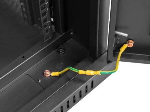 SZAFA INSTALACYJNA RACK STOJĄCA 19" 15U 600X800 CZARNA DRZWI PERFOROWANE LANBERG (FLAT PACK)