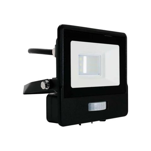 Projektor LED V-TAC 10W SAMSUNG CHIP Czujnik Ruchu Czarny Przewód 1M VT-118S-1 4000K 735lm 5 Lat Gwarancji