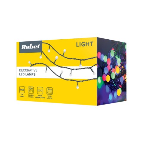 Lampki choinkowe Led Rebel zewnętrzne 10m, RGB ze zmianą trybu świecenia Lampki choinkowe Led Rebel zewnętrzne 10m, RGB ze zmianą trybu świecenia