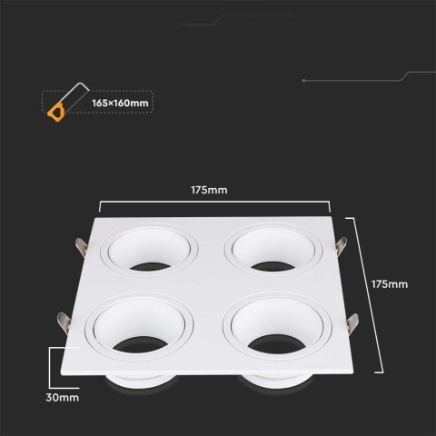 Oprawa Sufitowa V-TAC 4xGU10 Biała VT-442