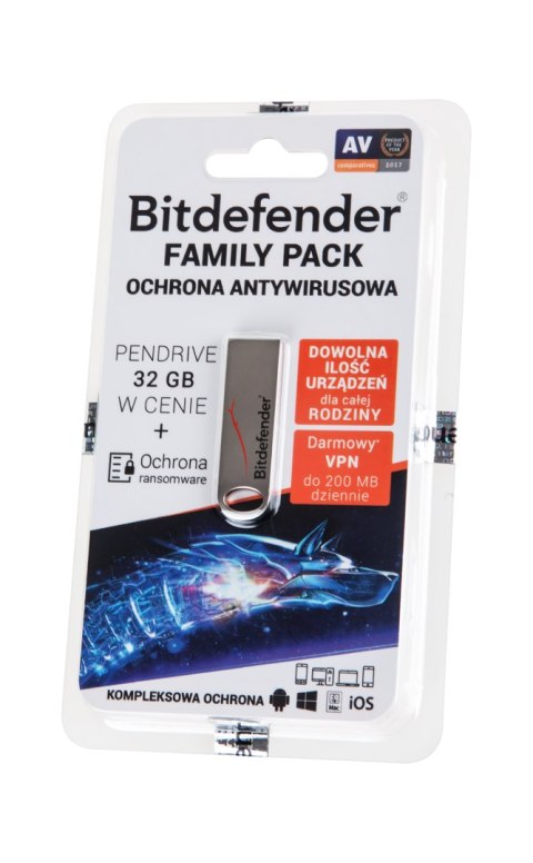 Bitdefender Family Pack na 1 rok + pendrive 32GB Bitdefender Family Pack na 1 rok + pendrive 32GB