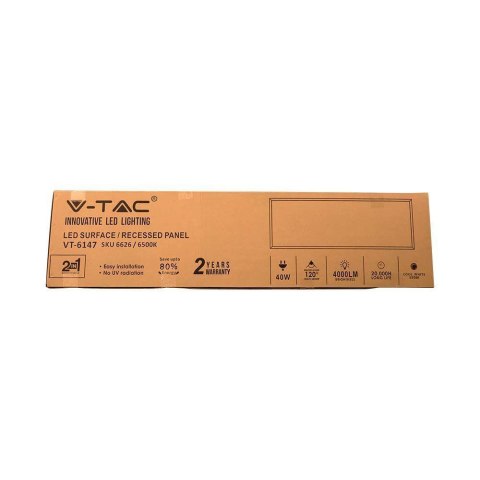 Panel LED V-TAC 40W 1200x300 3w1 natynkowy/podtynkowy VT-6147 4000K 4400lm