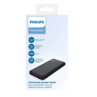 Power bank 10000mAh 2xUSB czarny Philips DLP1810NB/62