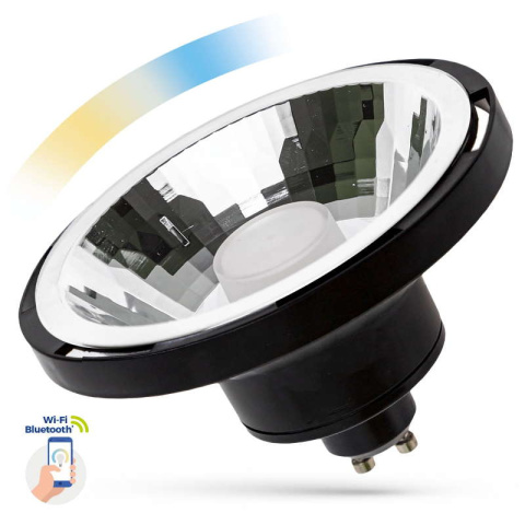 Żarówka LED AR111 GU10 10w czarna ściemnialna Wifi Bluetooth Tuya Spectrum SMART Żarówka LED AR111 GU10 10w czarna ściemnialna Wifi Bluetooth Tuya Spectrum SMART