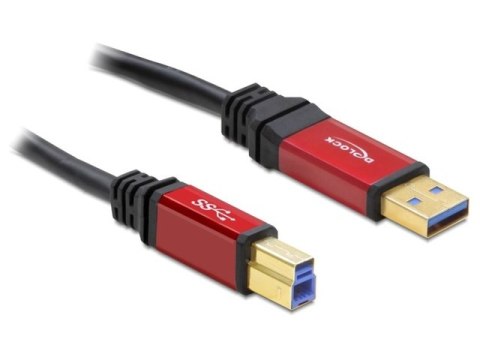 KABEL USB-A(M)->USB-B(M) 3.0 5M CZARNY PREMIUM DELOCK KABEL USB-A(M)->USB-B(M) 3.0 5M CZARNY PREMIUM DELOCK