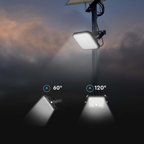 Projektor LED Solarny V-TAC 10W IP65, Pilot Timer, LiFePo 3,7V 6000mA Czarny VT-411 6400K 1500lm 3 Lata Gwarancji