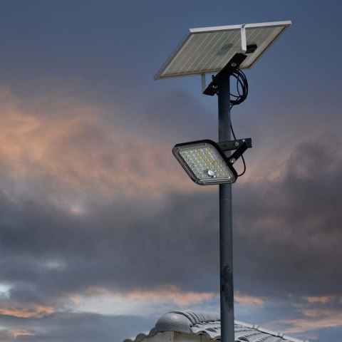 Projektor LED Solarny V-TAC 10W IP65, Pilot Timer, LiFePo 3,7V 6000mA Czarny VT-411 6400K 1500lm 3 Lata Gwarancji