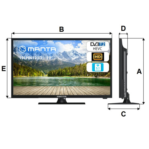 Telewizor 19" do aresztu, zakładu karnego i więzienia bez gniazda USB - zestaw