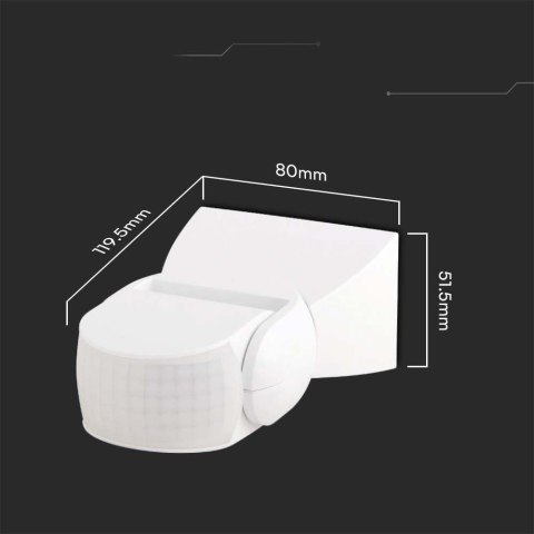 Czujnik Ruchu Podczerwień Ścienny Biały 180st 1200W IP65 VT-80300 5 Lat Gwarancji Czujnik Ruchu Podczerwień Ścienny Biały 180st 1200W IP65 VT-80300 5 Lat Gwarancji