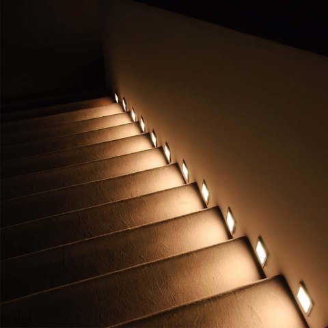 Oprawa Schodowa LED V-TAC 3W LED Kwadrat Biała 230V VT-1128 3000K 180lm Oprawa Schodowa LED V-TAC 3W LED Kwadrat Biała 230V VT-1128 3000K 180lm