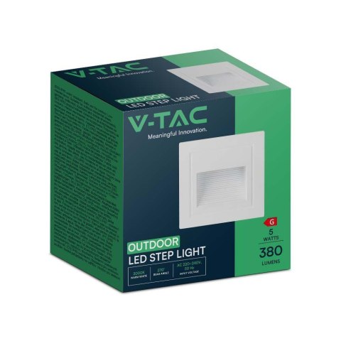Oprawa Schodowa LED V-TAC 5W LED Kwadrat Biała 230V VT-1129 3000K 380lm Oprawa Schodowa LED V-TAC 5W LED Kwadrat Biała 230V VT-1129 3000K 380lm