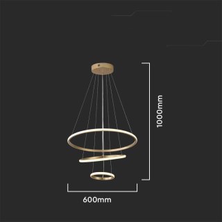 Oprawa Zwieszana V-TAC 32W LED Złota VT-7816 3000K 3880lm