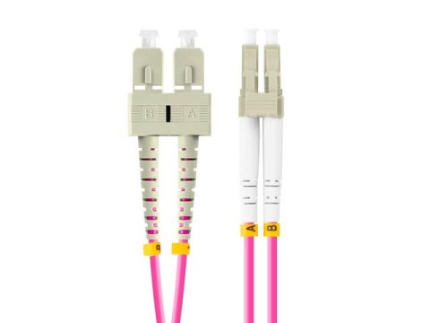 PATCHCORD ŚWIATŁOWODOWY MM LC/UPC-SC/UPC DUPLEX 3.0MM OM4 50/125 LSZH 0.5M FIOLETOWY LANBERG PATCHCORD ŚWIATŁOWODOWY MM LC/UPC-SC/UPC DUPLEX 3.0MM OM4 50/125 LSZH 0.5M FIOLETOWY LANBERG