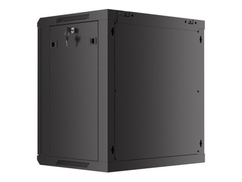 SZAFA INSTALACYJNA RACK WISZĄCA 19" 12U 600X450 CZARNA DRZWI PERFOROWANE LANBERG (FLAT PACK)