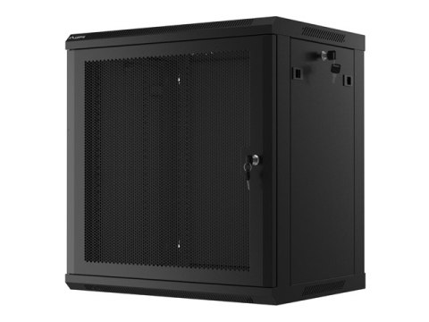 SZAFA INSTALACYJNA RACK WISZĄCA 19" 12U 600X450 CZARNA DRZWI PERFOROWANE LANBERG (FLAT PACK)