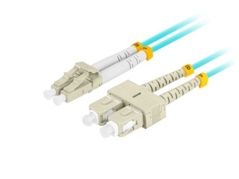 PATCHCORD ŚWIATŁOWODOWY MM LC/UPC-SC/UPC DUPLEX 3.0MM OM3 50/125 LSZH 1M AQUA LANBERG PATCHCORD ŚWIATŁOWODOWY MM LC/UPC-SC/UPC DUPLEX 3.0MM OM3 50/125 LSZH 1M AQUA LANBERG