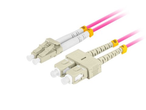 PATCHCORD ŚWIATŁOWODOWY MM LC/UPC-SC/UPC DUPLEX 3.0MM OM4 50/125 LSZH 5M FIOLETOWY LANBERG PATCHCORD ŚWIATŁOWODOWY MM LC/UPC-SC/UPC DUPLEX 3.0MM OM4 50/125 LSZH 5M FIOLETOWY LANBERG