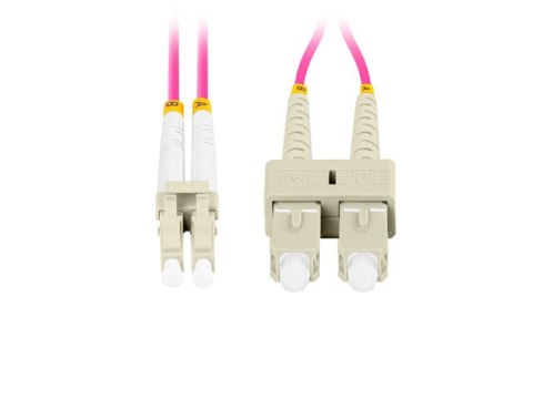 PATCHCORD ŚWIATŁOWODOWY MM LC/UPC-SC/UPC DUPLEX 3.0MM OM4 50/125 LSZH 5M FIOLETOWY LANBERG PATCHCORD ŚWIATŁOWODOWY MM LC/UPC-SC/UPC DUPLEX 3.0MM OM4 50/125 LSZH 5M FIOLETOWY LANBERG