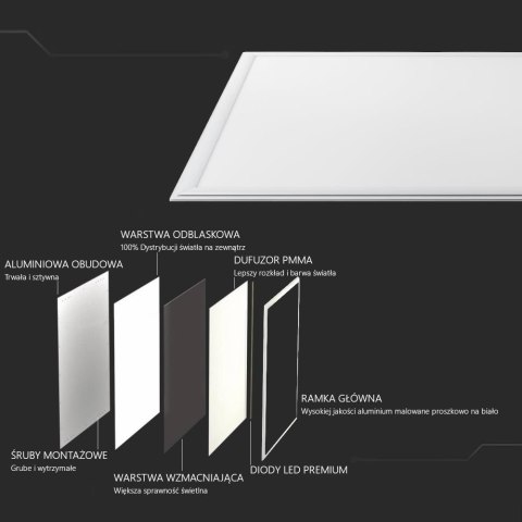 Panel LED V-TAC 45W 1200x300 PMMA VT-12030 3000K 3600lm